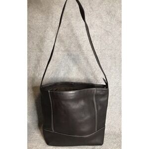 Dark Brown Le Donne Shoulder Leather Purse Hobo Handbag